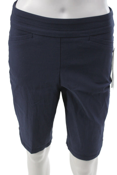 Tribal Women Bermuda Shorts Blue Pull On Rayon Solid Size 4