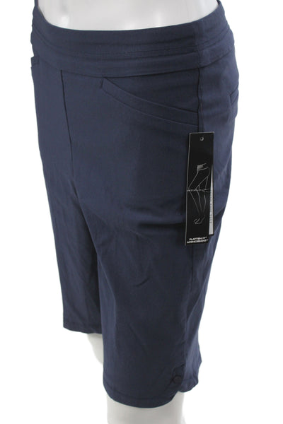 Tribal Women Bermuda Shorts Blue Pull On Rayon Solid Size 4
