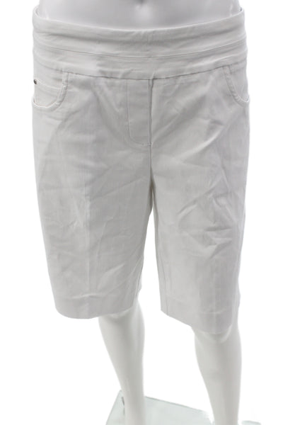 Renuar Womens Bermuda Shorts White Rayon Pull On Size 6
