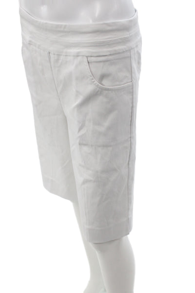 Renuar Womens Bermuda Shorts White Rayon Pull On Size 6