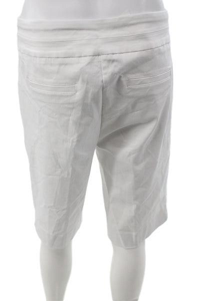 Renuar Womens Bermuda Shorts White Rayon Pull On Size 6