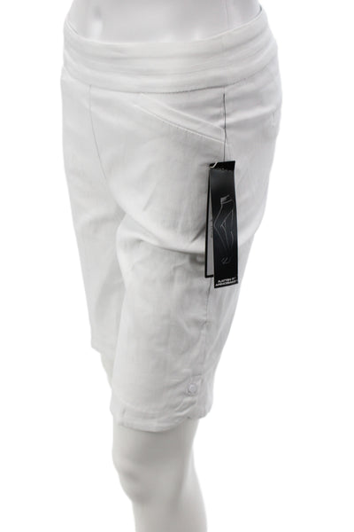 Tribal Womens Bermuda Shorts White Pull On Rayon Size 0