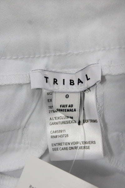 Tribal Womens Bermuda Shorts White Pull On Rayon Size 0