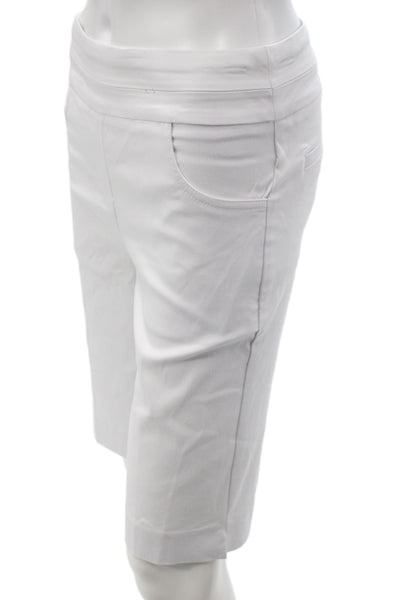 Renuar Womens Bermuda Shorts White Solid Rayon Pull On Size 0