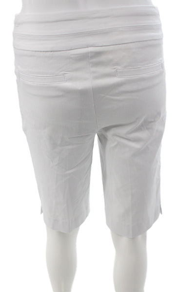 Renuar Womens Bermuda Shorts White Solid Rayon Pull On Size 0
