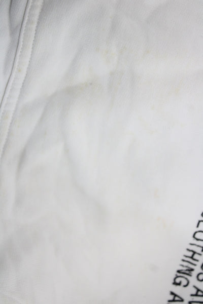 Helmut Lang Unisex Pullover Hoodie White High Neck Graphic Logo Size M