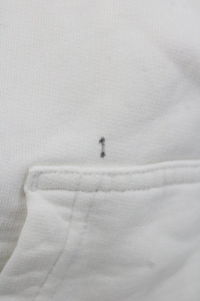Helmut Lang Unisex Pullover Hoodie White High Neck Graphic Logo Size M