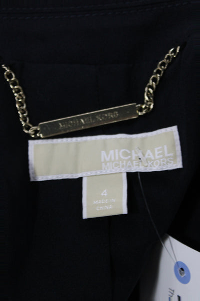 Michael Michael Kors Women Basic Jacket Black Button Long Sleeve Size 4