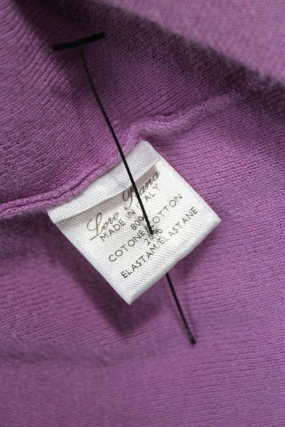 Loro Piana Womens Pink Collared Basic Polo 3/4 Sleeve Cotton Size 50