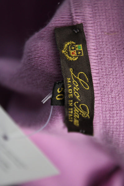 Loro Piana Womens Pink Collared Basic Polo 3/4 Sleeve Cotton Size 50