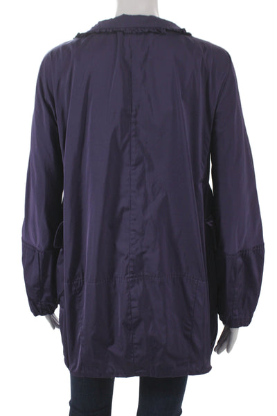 Moncler Women Purple Windbreaker Zip Polyester Size 0