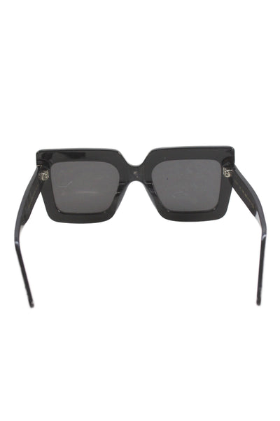 Dolce & Gabbana Womens DG 4328 Thick Rim Queen Square Sunglasses Black Plastic