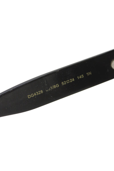 Dolce & Gabbana Womens DG 4328 Thick Rim Queen Square Sunglasses Black Plastic