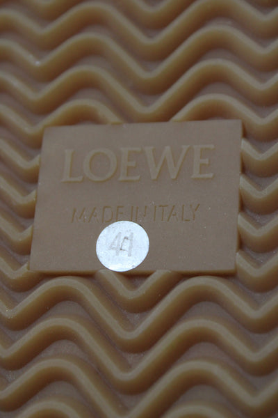 Loewe Womens Suede Flow Runner Sneakers Shoes Brown White Size 10