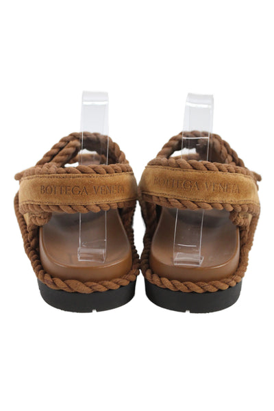 Bottega Veneta Womens Suede Jack Flats Sandals Shoes Brown Size 10