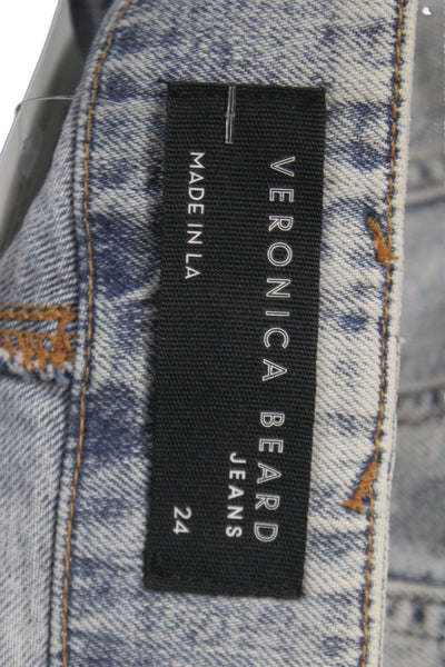 Veronica Beard Womens Tapered Jeans Blue High Rise 28 Inseam Cotton Size 24