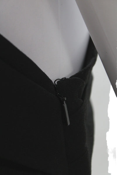 Saint Laurent Womens Black Sheath Dress One Shoulder Sleeveless Zip Size 42