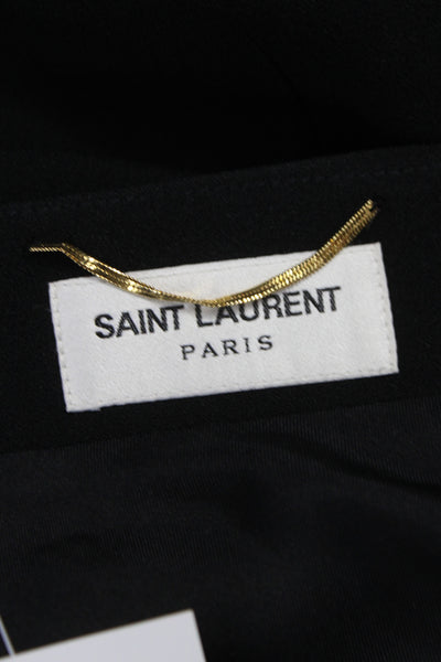 Saint Laurent Womens Black Sheath Dress One Shoulder Sleeveless Zip Size 42