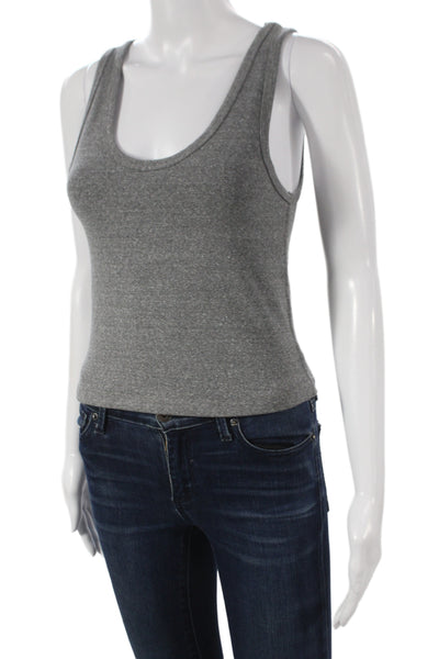 Perfect White Tee Womens Gray Scoop Neck Sleeveless Basic Tank Size S
