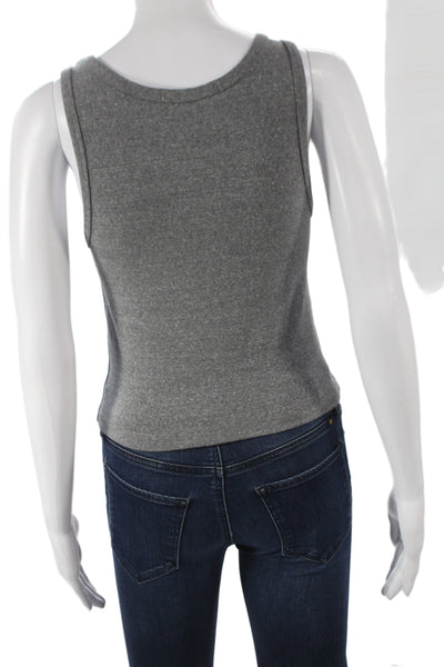 Perfect White Tee Womens Gray Scoop Neck Sleeveless Basic Tank Size S