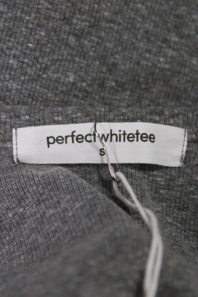 Perfect White Tee Womens Gray Scoop Neck Sleeveless Basic Tank Size S