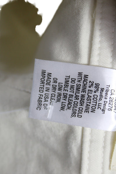 Nili Lotan Women Chino Pants Ivory Size 6