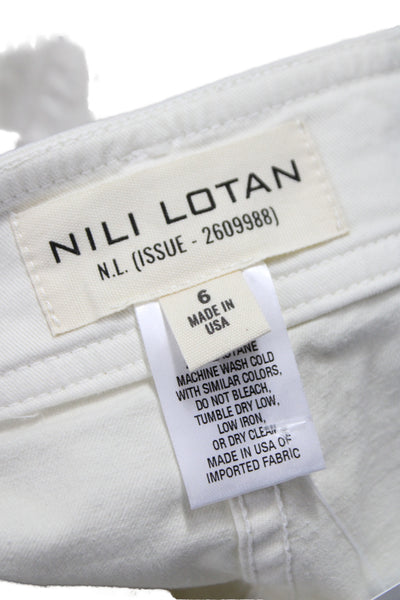 Nili Lotan Women Chino Pants Ivory Size 6