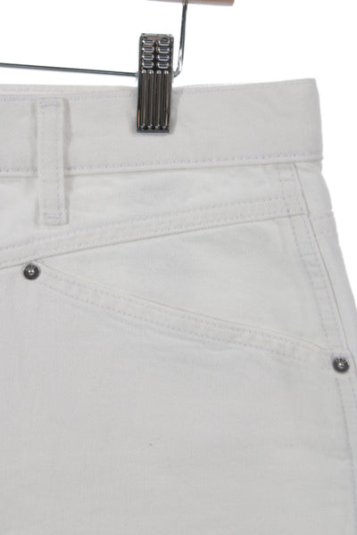 Paige Womens Mini Skirt White 100% Cotton Short Button Size 30