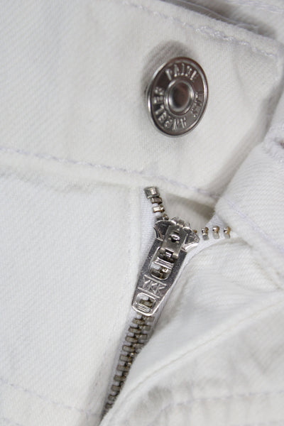 Paige Womens Mini Skirt White 100% Cotton Short Button Size 30