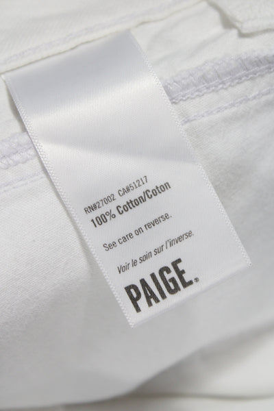 Paige Womens Mini Skirt White 100% Cotton Short Button Size 30