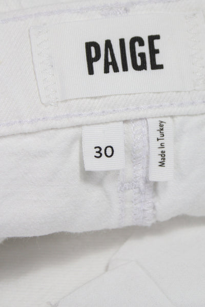 Paige Womens Mini Skirt White 100% Cotton Short Button Size 30