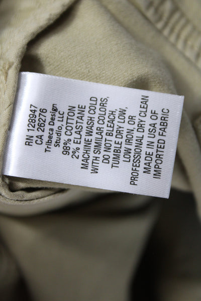 Nili Lotan Womens Chino Pants Beige 98% Cotton Button Inseam 30 Size 8