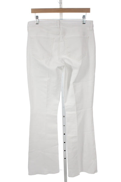 L Agence Women Bootcut Jeans White High Rise Cotton Size 29