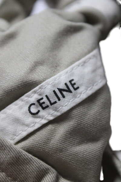 Celine Womens Canvas Adjustable Baseball Hat Solid Beige Size Medium