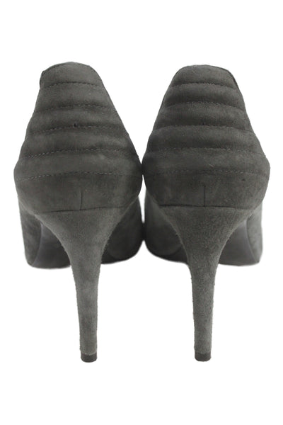 Maje Womens Suede Pointed Toe High Heels Pumps Shoes Gray Size 8