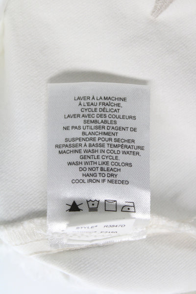 Renuar Women White Basic Jacket Long Sleeve Button Cotton Size S
