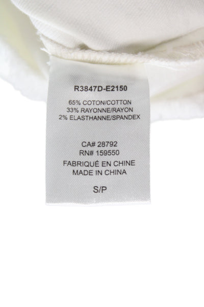 Renuar Women White Basic Jacket Long Sleeve Button Cotton Size S