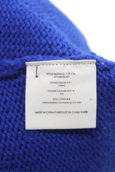 Michael Kors Women Cashmere Shrug Sweater Blue Round Neck Size XS