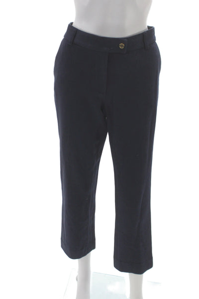 Tory Burch Womens Cropped Blue Pants 93% Cotton Size 10