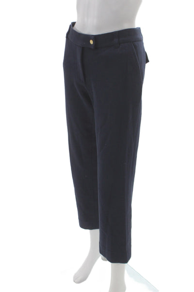 Tory Burch Womens Cropped Blue Pants 93% Cotton Size 10