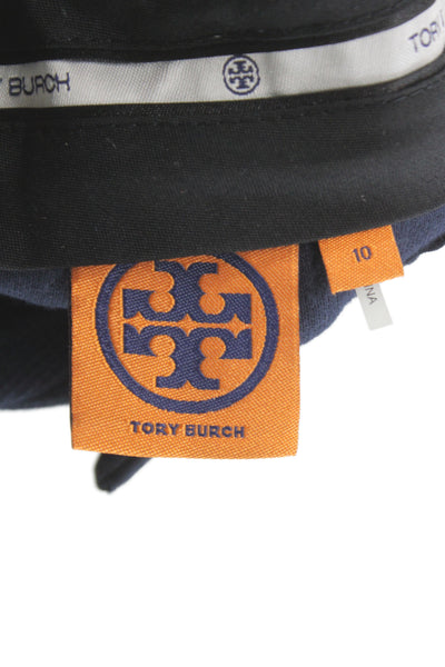 Tory Burch Womens Cropped Blue Pants 93% Cotton Size 10