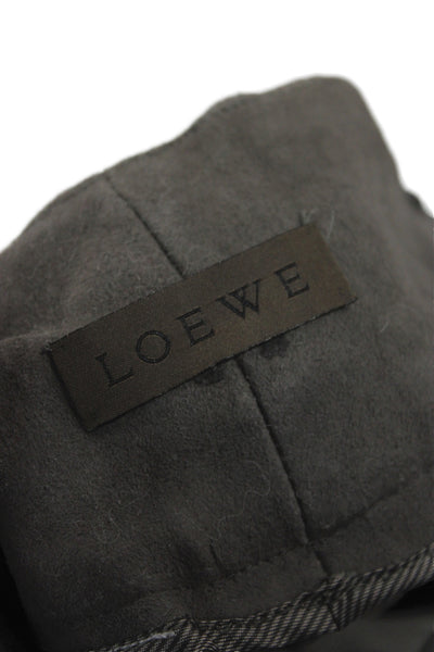 Loewe Womens Suede Leather Jeggings Gray Zip Size 6