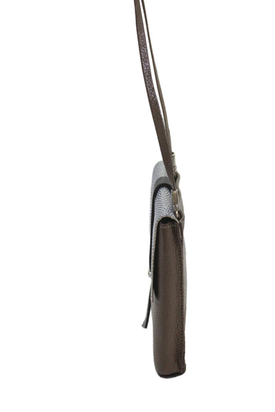 Daniella Lehavi Womens Single Strap Grained Leather Crossbody Handbag Brown