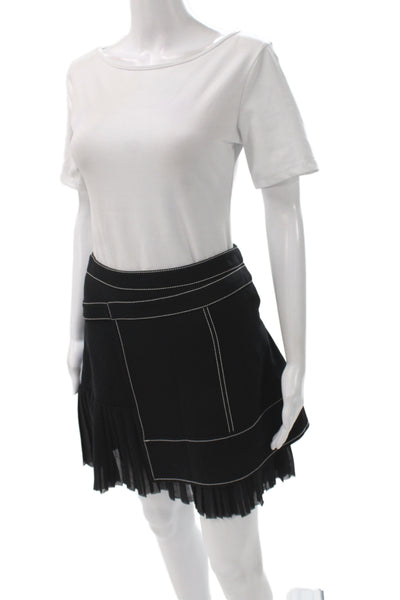 Cinq à Sept Women Mini Preppy Black Skort Zip Size 4