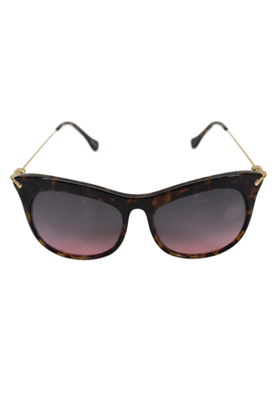 Elizabeth and James Womens Acetate Cheetah Cat Eye Sunglasses Brown 145mm