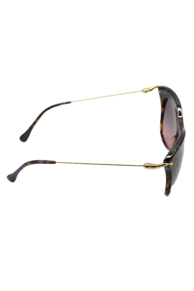 Elizabeth and James Womens Acetate Cheetah Cat Eye Sunglasses Brown 145mm