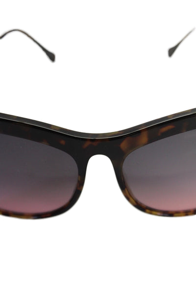 Elizabeth and James Womens Acetate Cheetah Cat Eye Sunglasses Brown 145mm