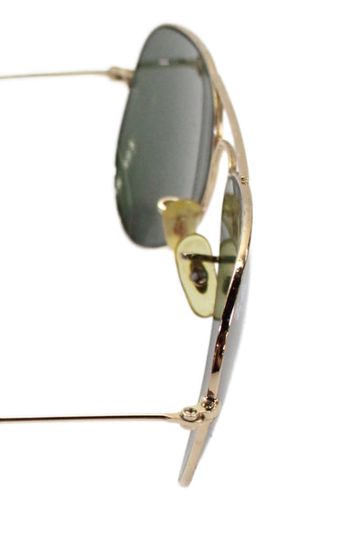 Ray Ban Womens Metal Aviator Classic Sunglasses Black Gold 135mm