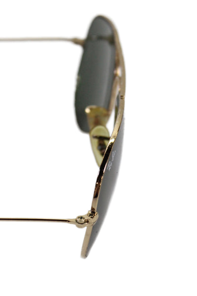 Ray Ban Womens Metal Aviator Classic Sunglasses Black Gold 135mm