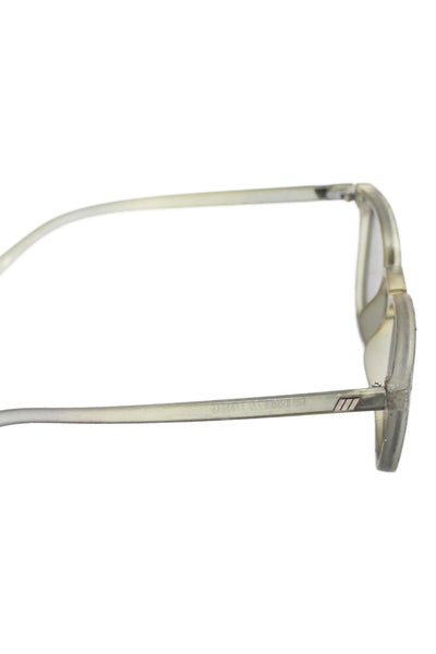 Le Specs Womens Bandwagon Round Frame Sunglasses Clear Blue 146mm